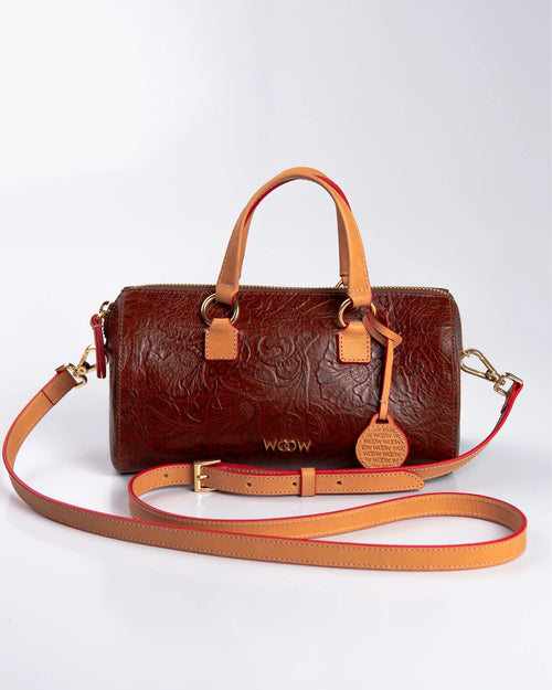 Bolsa Média Flora Couro Ambar WOOW