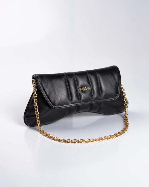 Bolsa Média Agatha Couro Preto WOOW