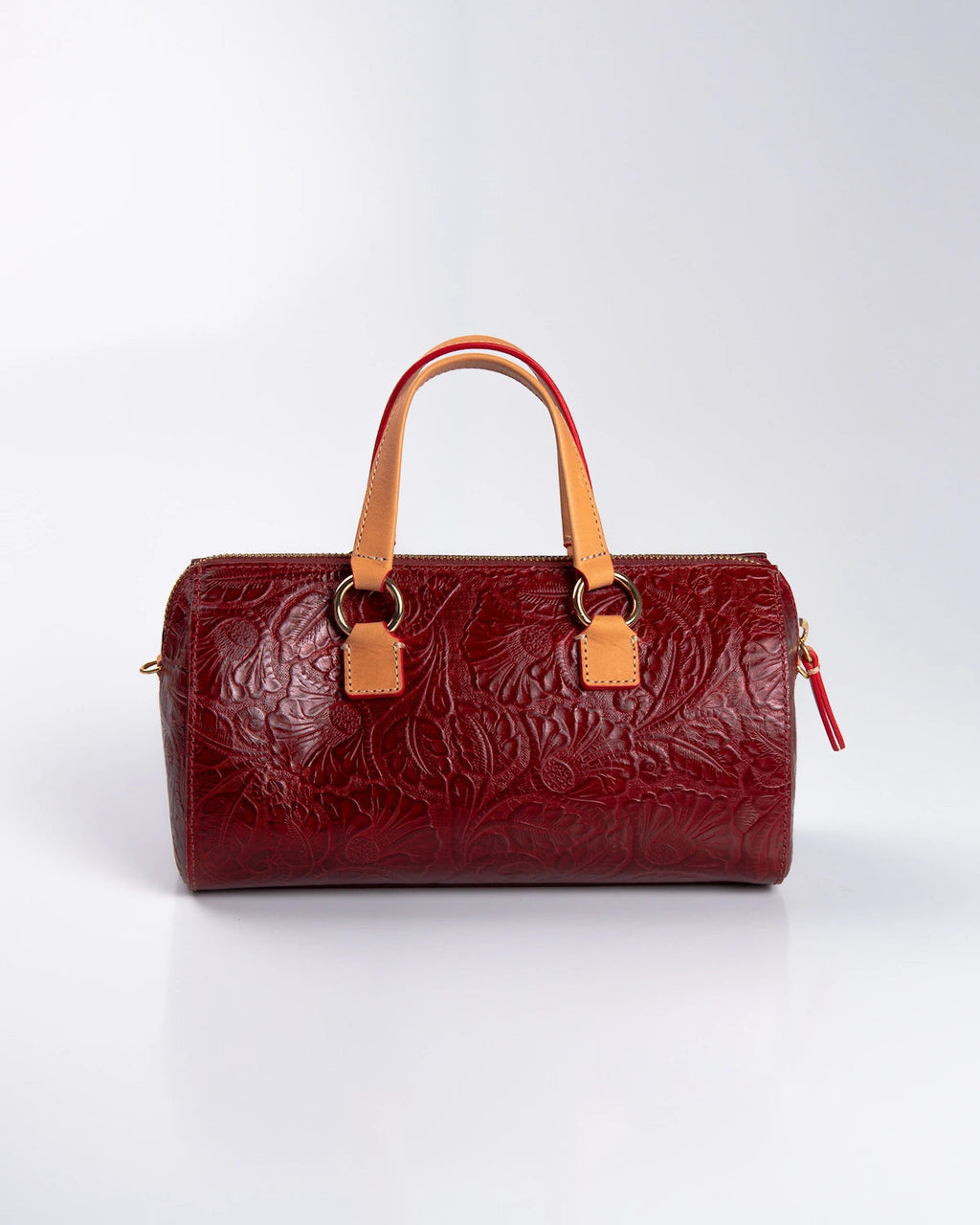 Bolsa Média Flora Couro Bordô WOOW