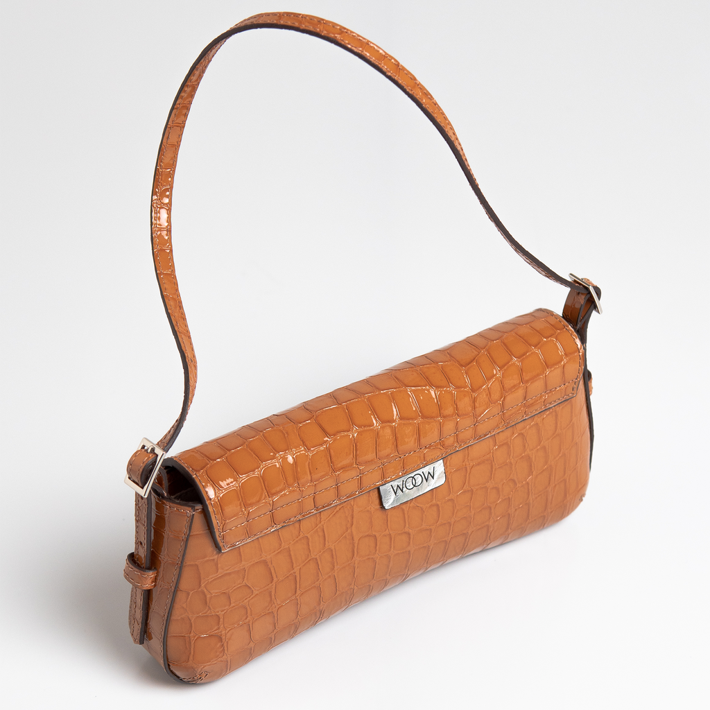 Bolsa Giovana em Satin Croco Jungle Nut WOOW