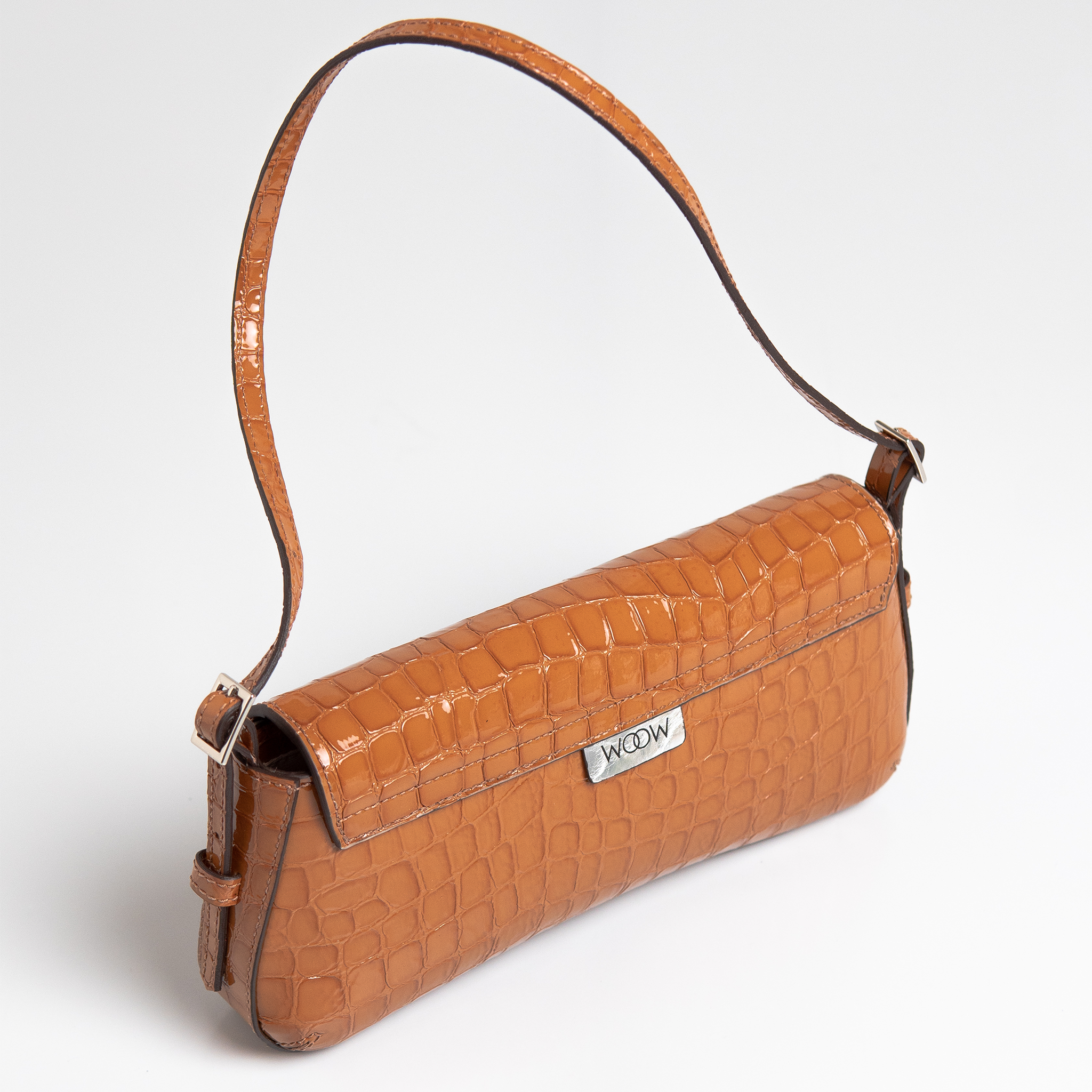 Bolsa Giovana em Satin Croco Jungle Nut WOOW