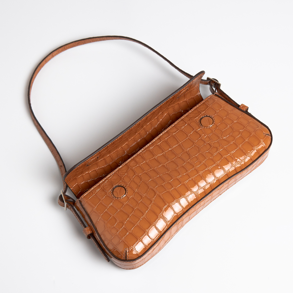 Bolsa Giovana em Satin Croco Jungle Nut WOOW