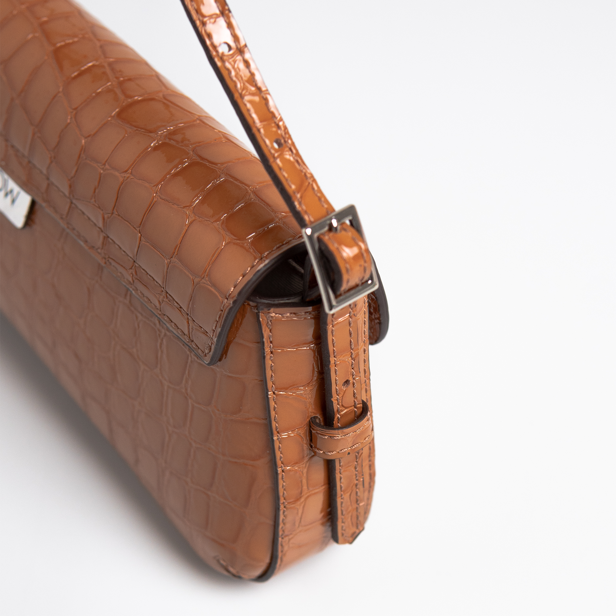 Bolsa Giovana em Satin Croco Jungle Nut WOOW