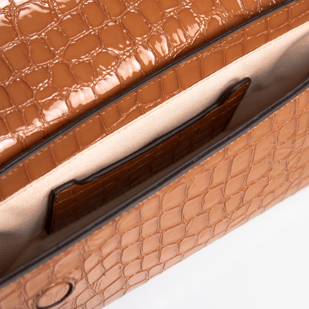 Bolsa Giovana em Satin Croco Jungle Nut WOOW