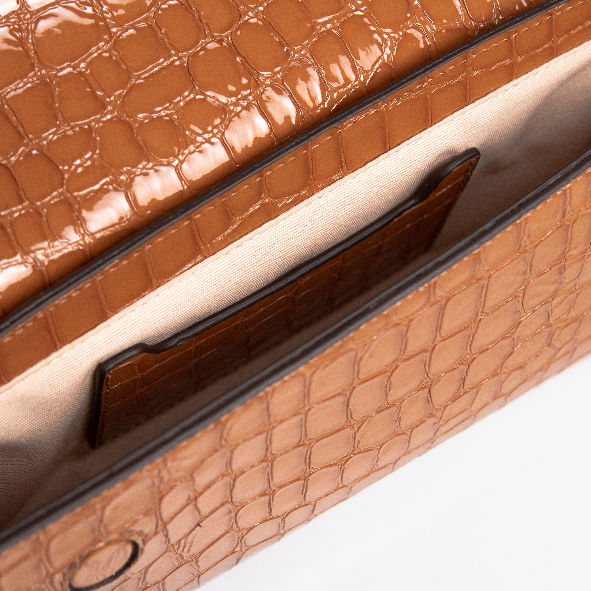 Bolsa Giovana em Satin Croco Jungle Nut WOOW