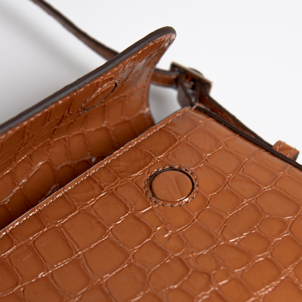 Bolsa Giovana em Satin Croco Jungle Nut WOOW