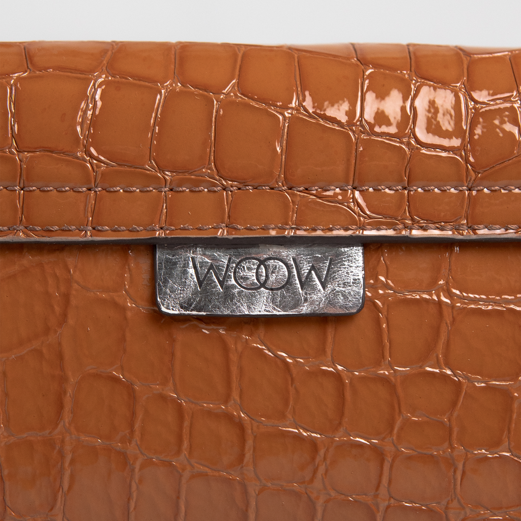 Bolsa Giovana em Satin Croco Jungle Nut WOOW