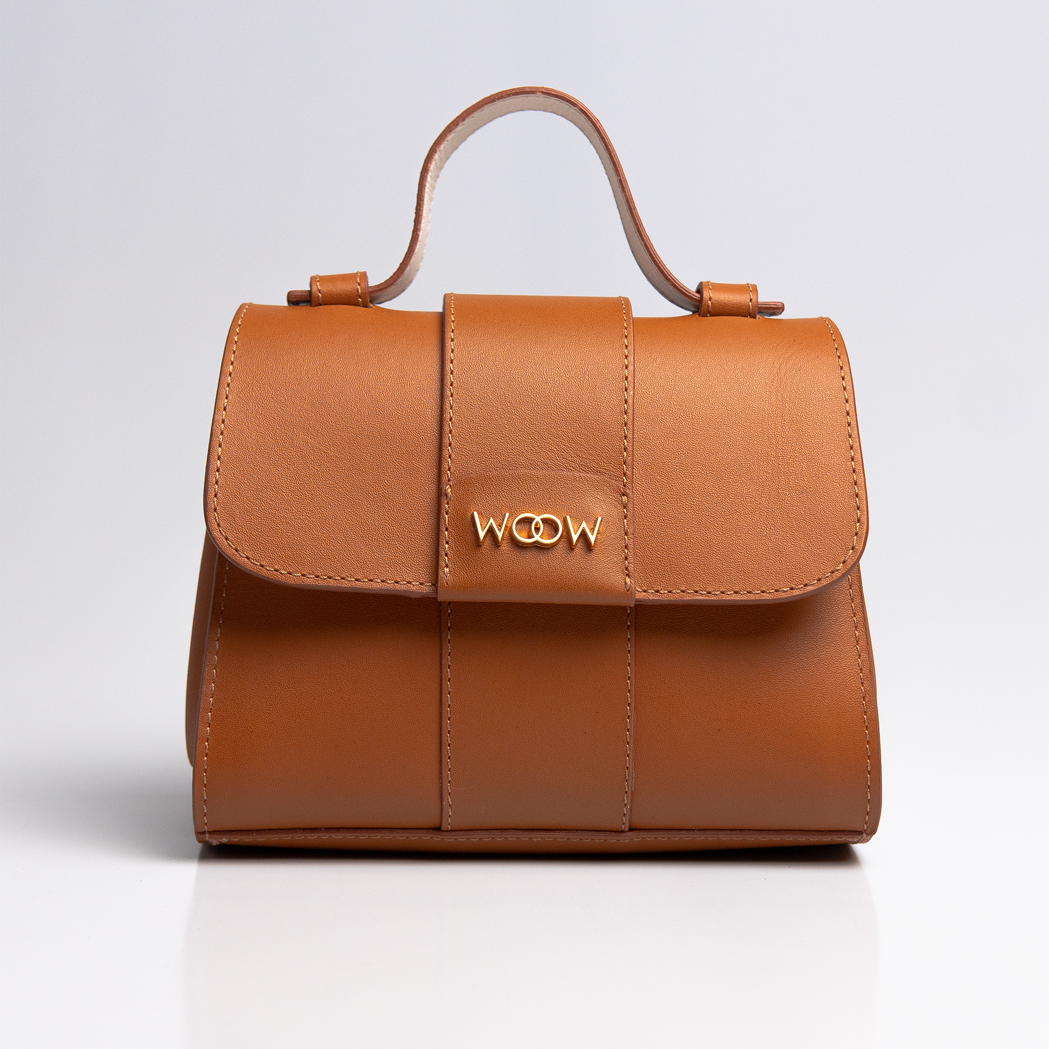 Bolsa Mini Aurora couro caramelo WOOW