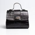 Bolsa Mini Aurora  couro croco preto WOOW
