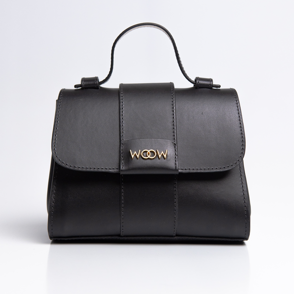 Bolsa Pequena Aurora couro - Preto