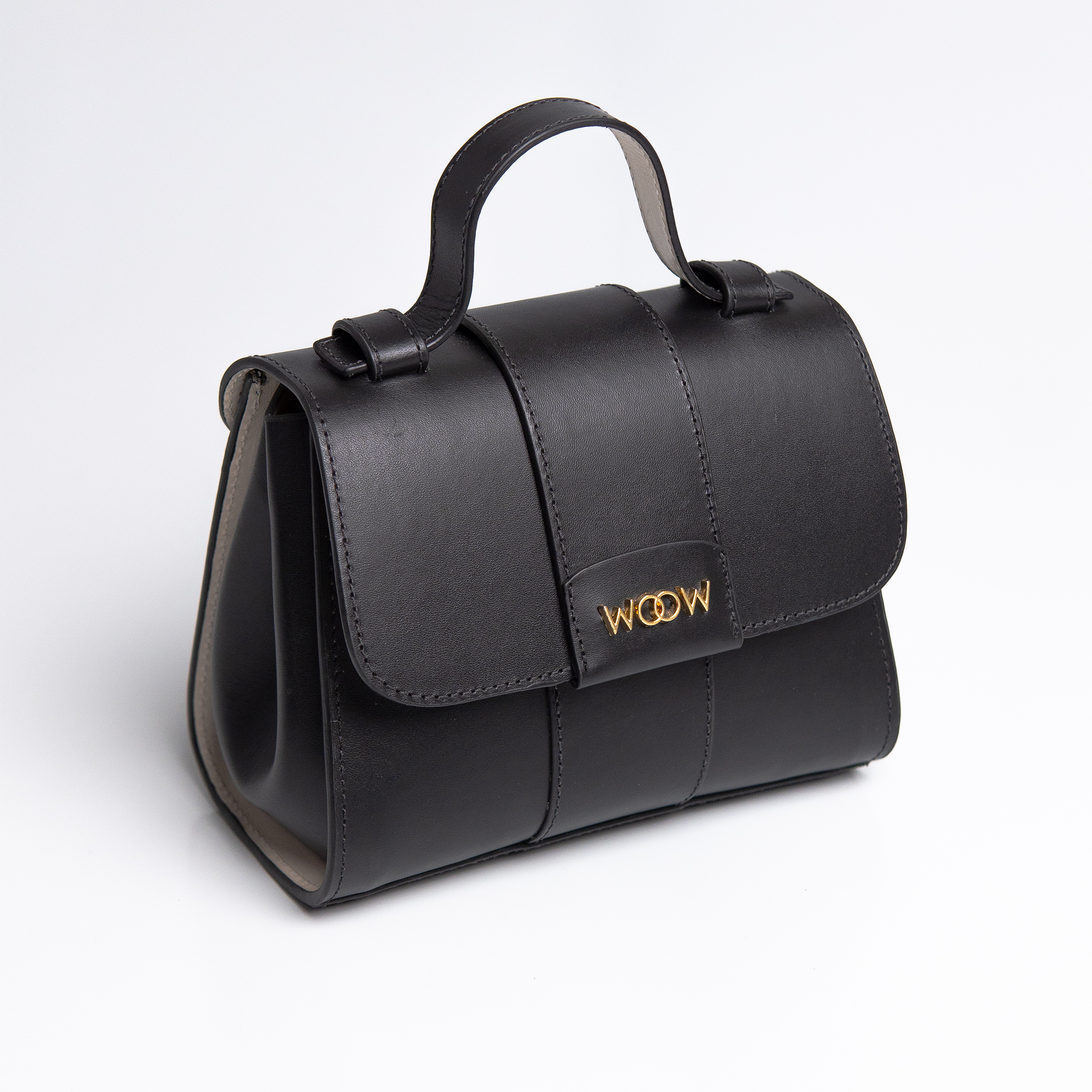 Bolsa Mini Aurora couro preto WOOW