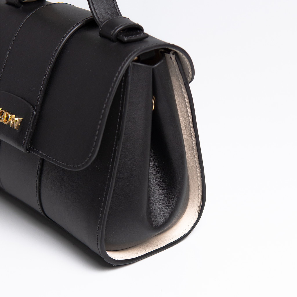 Bolsa Mini Aurora couro preto WOOW