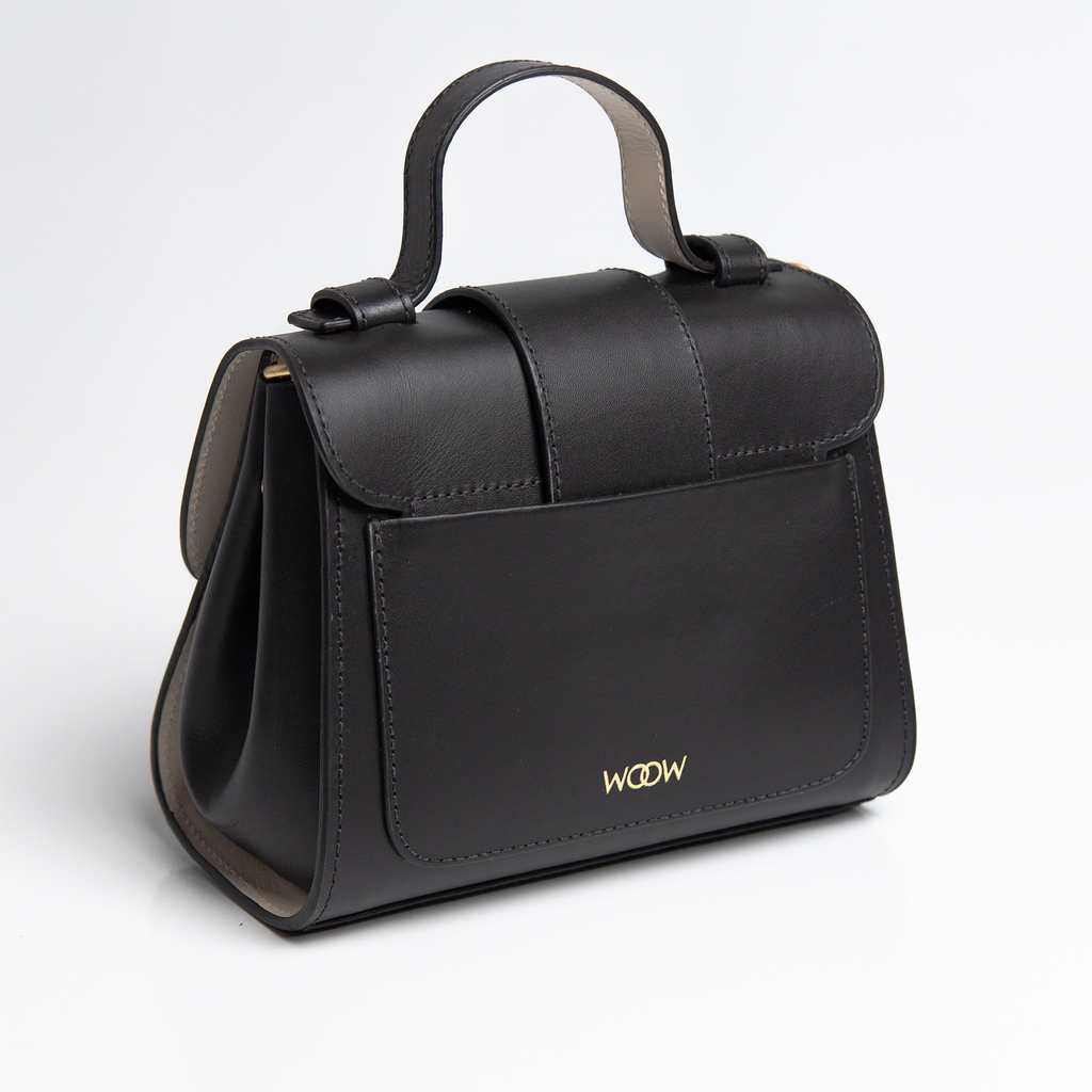 Bolsa Mini Aurora couro preto WOOW