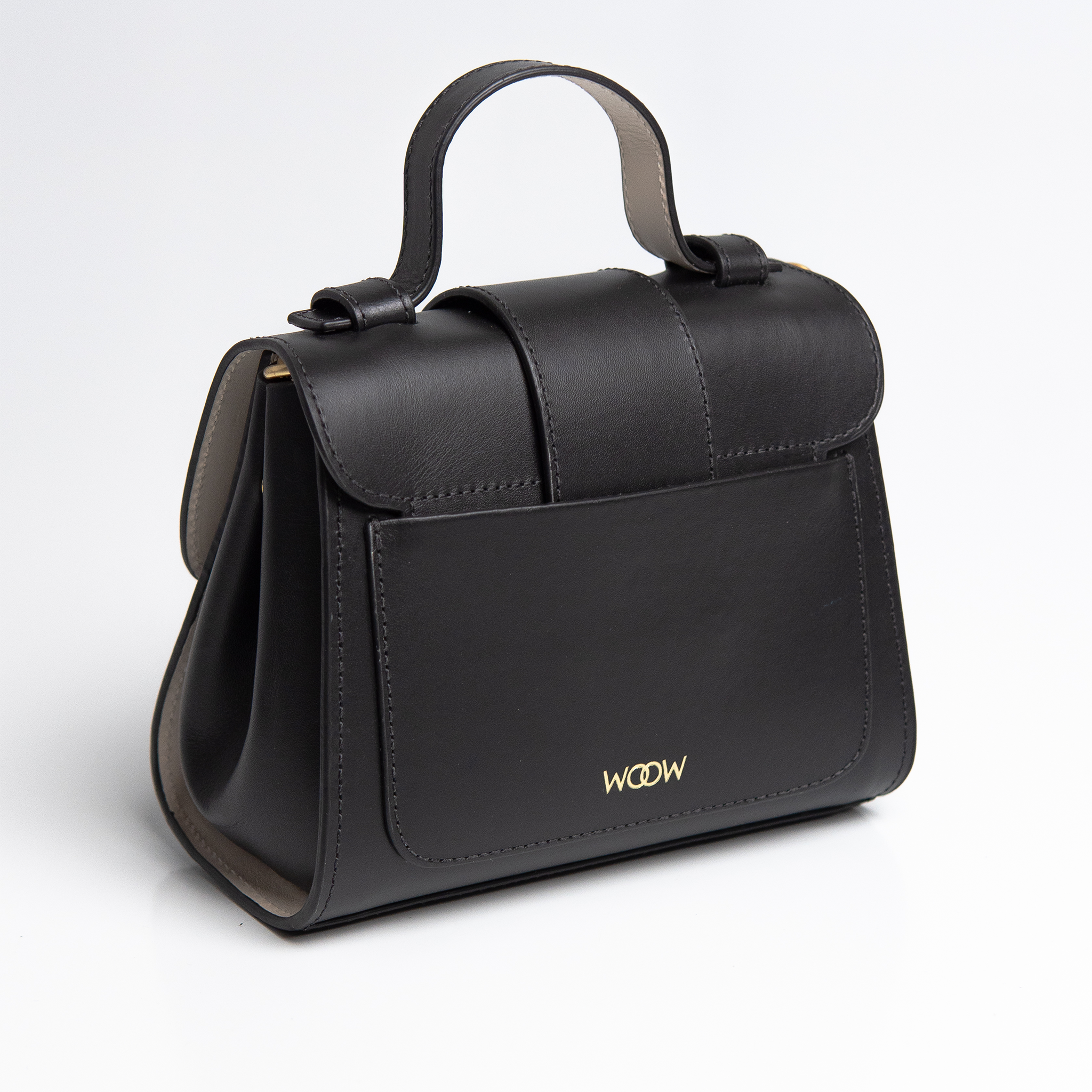 Bolsa Mini Aurora couro preto WOOW