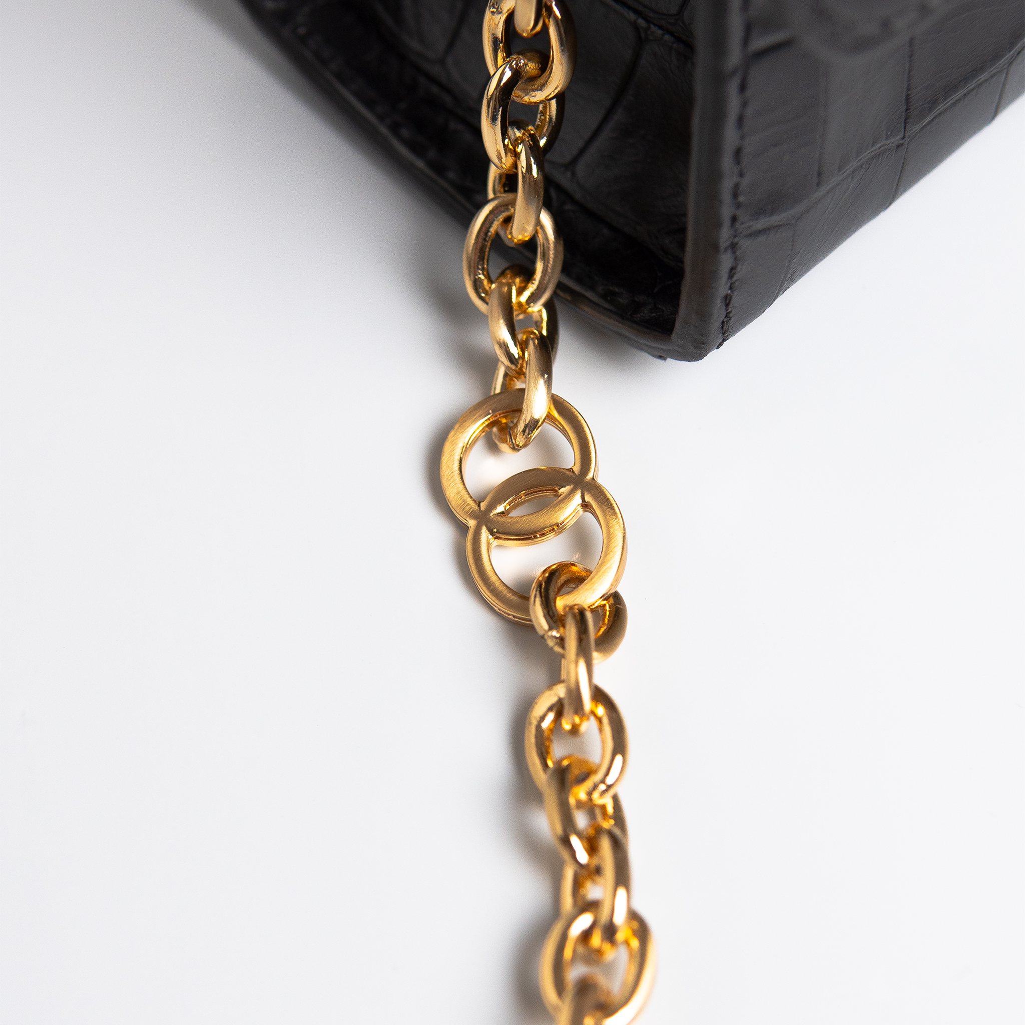 Bolsa Mini Sophia Couro Croco Preto WOOW