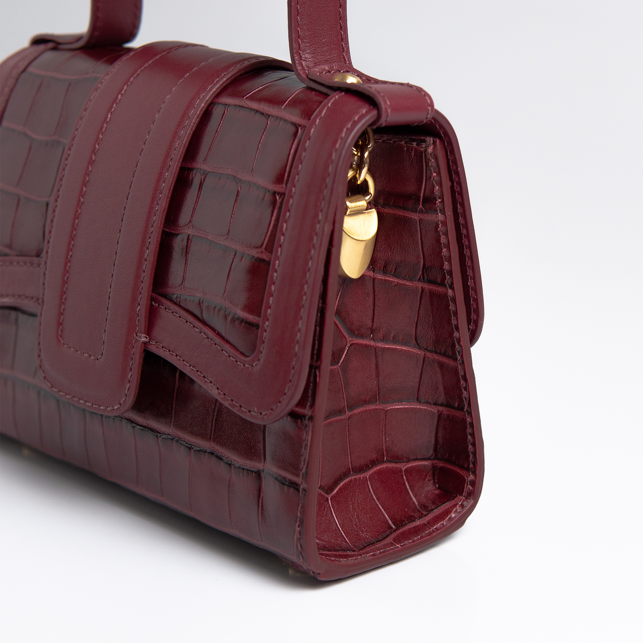 Bolsa Mini Sophia Couro Croco Vinho WOOW