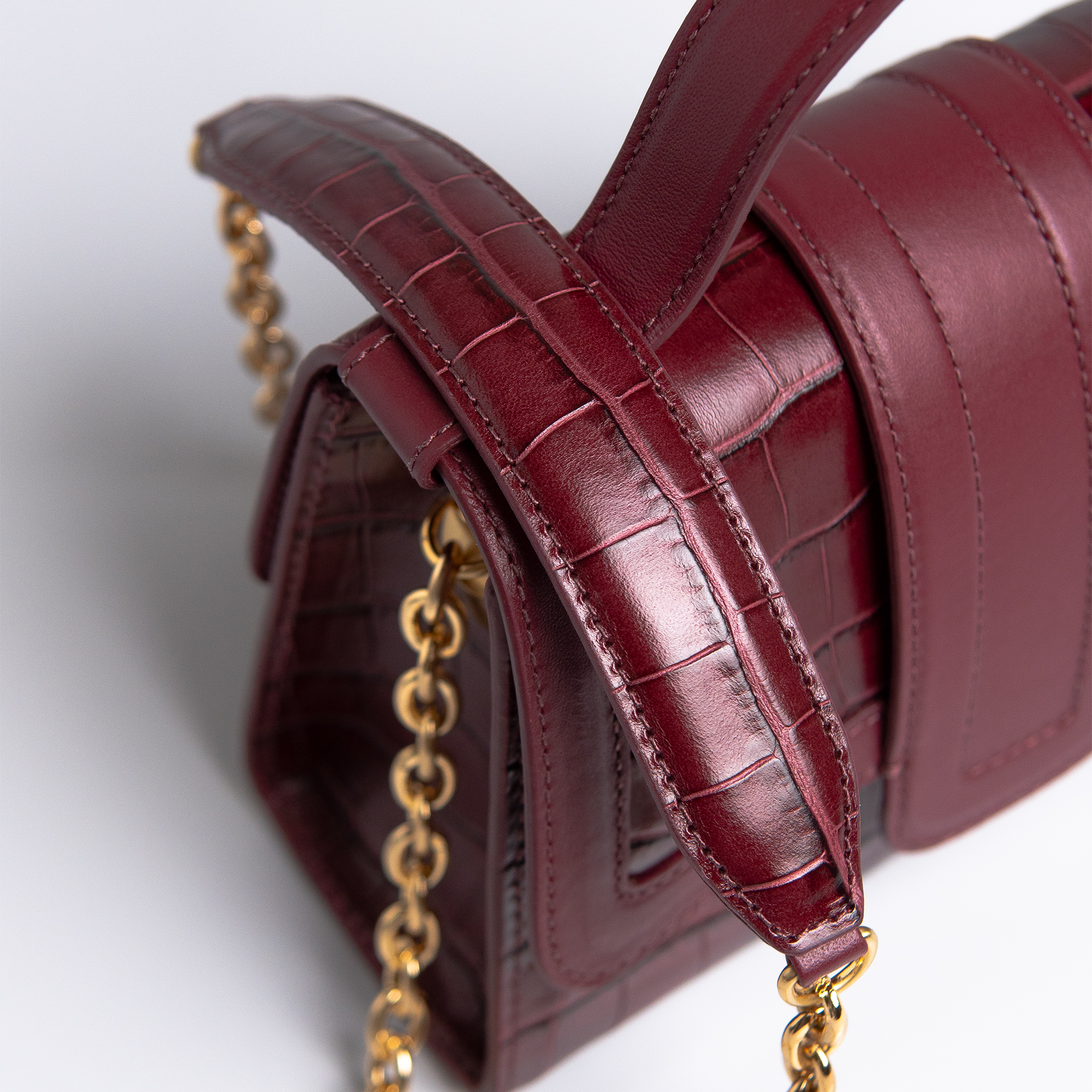 Bolsa Mini Sophia Couro Croco Vinho WOOW