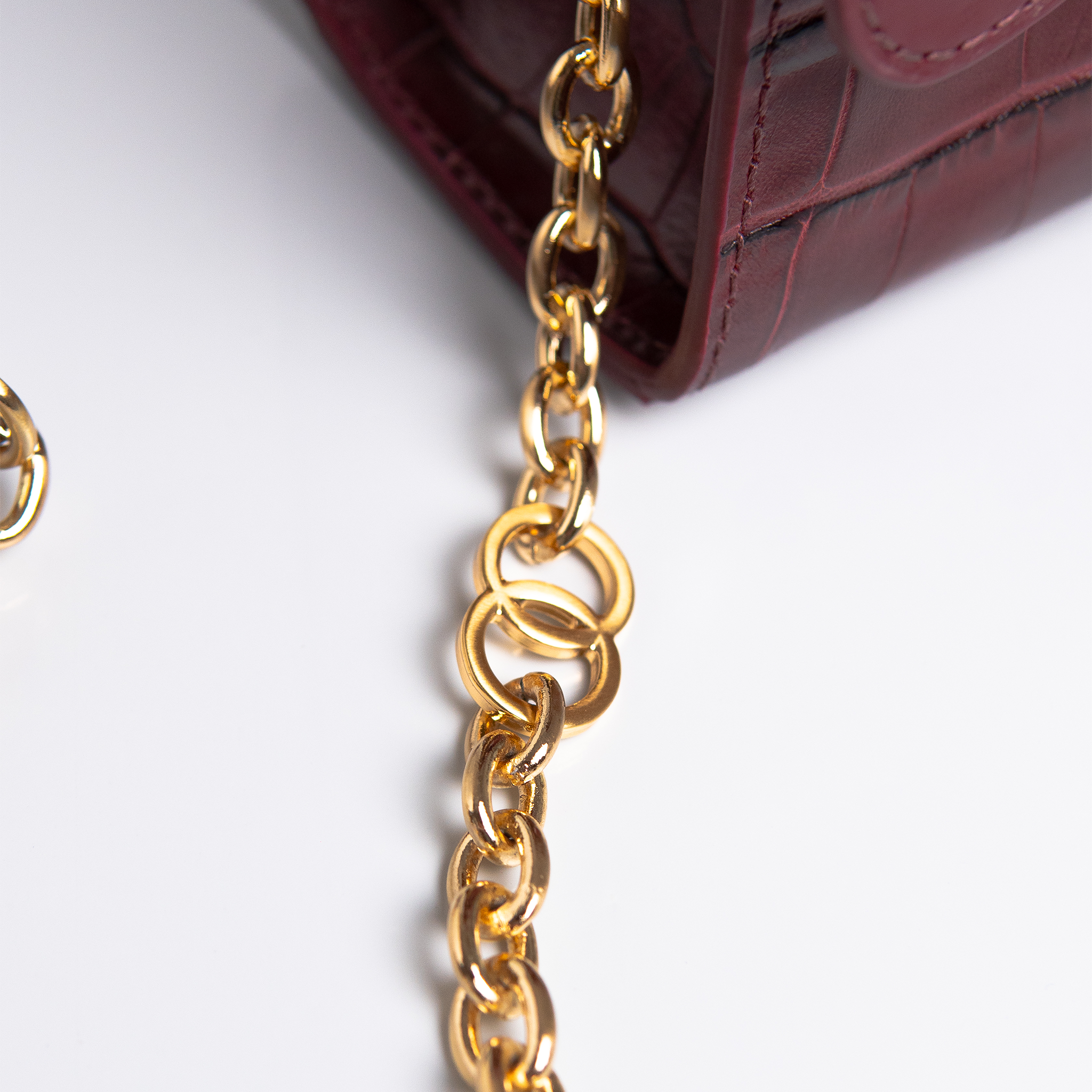 Bolsa Mini Sophia Couro Croco Vinho WOOW