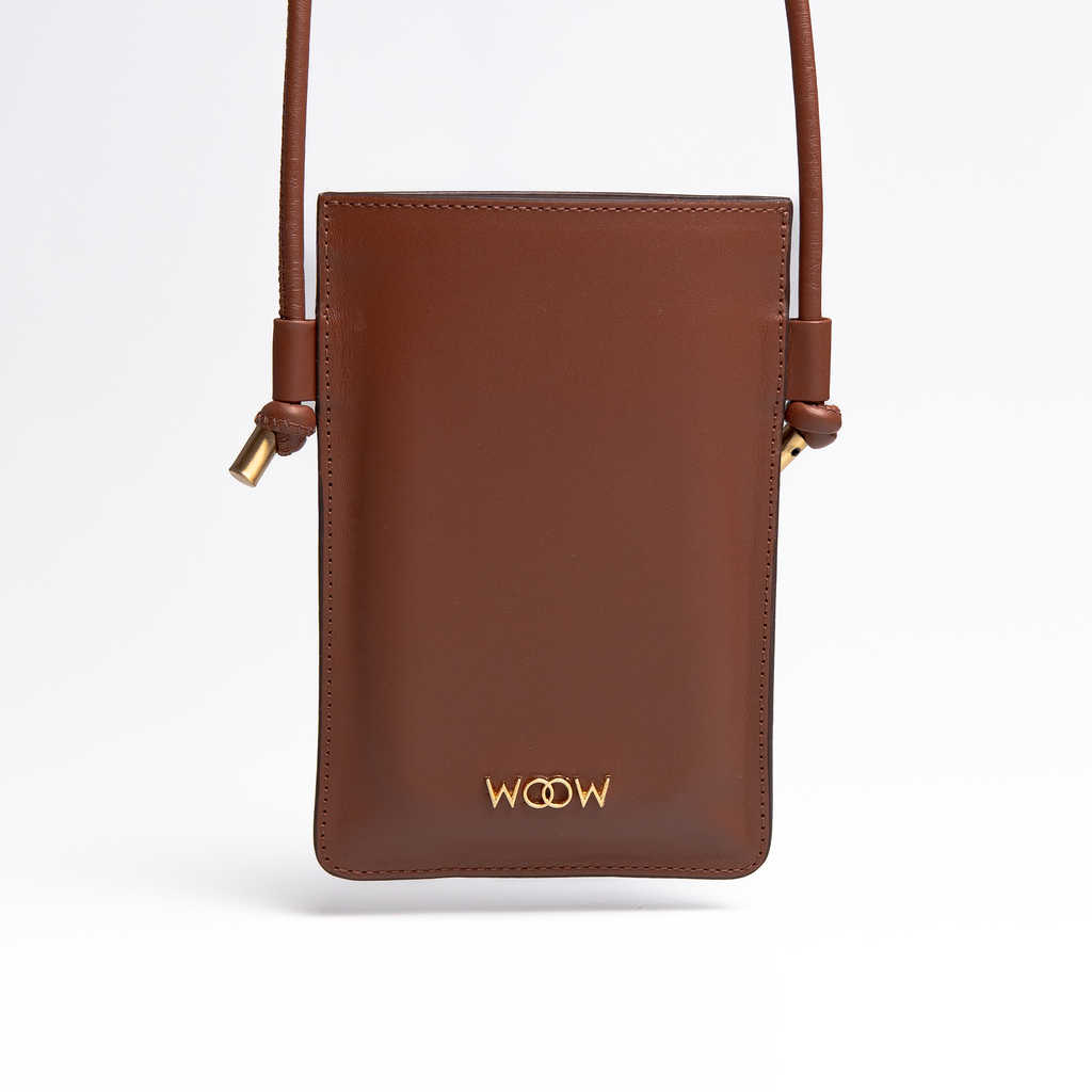 Bolsa porta celular Marina couro Ambar WOOW