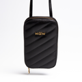 Bolsa porta celular Stella couro preto WOOW