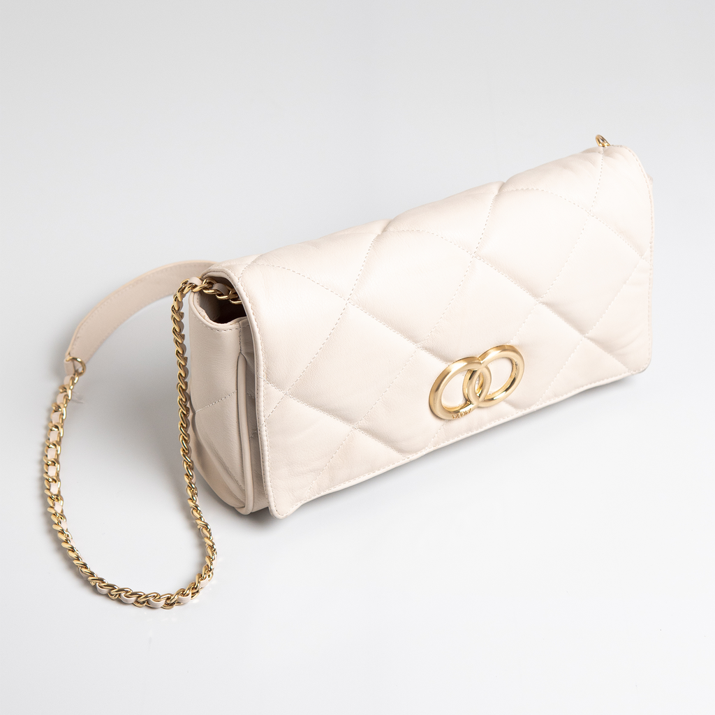 Bolsa Serena em Napa Gaja Off White WOOW