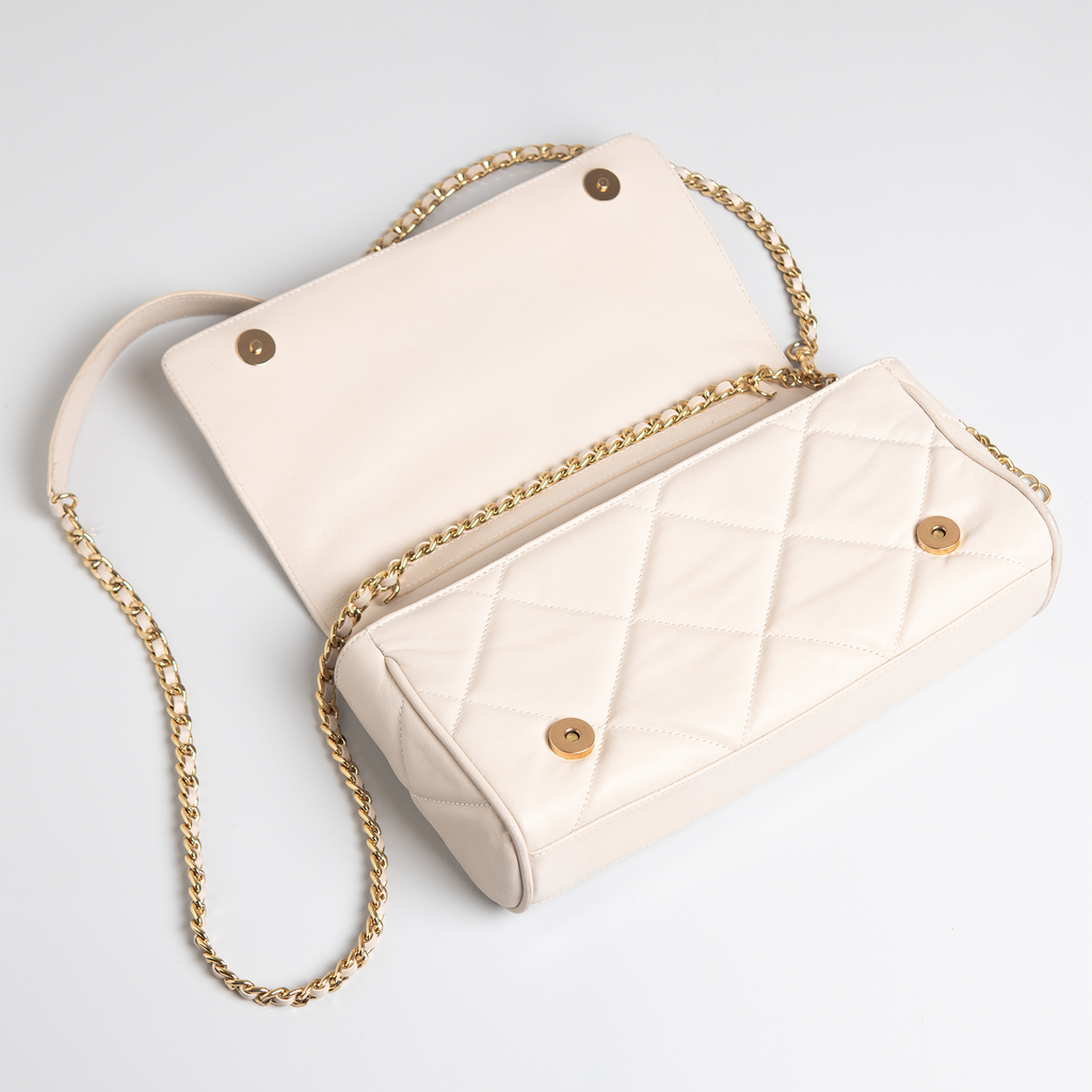 Bolsa Serena em Napa Gaja Off White WOOW