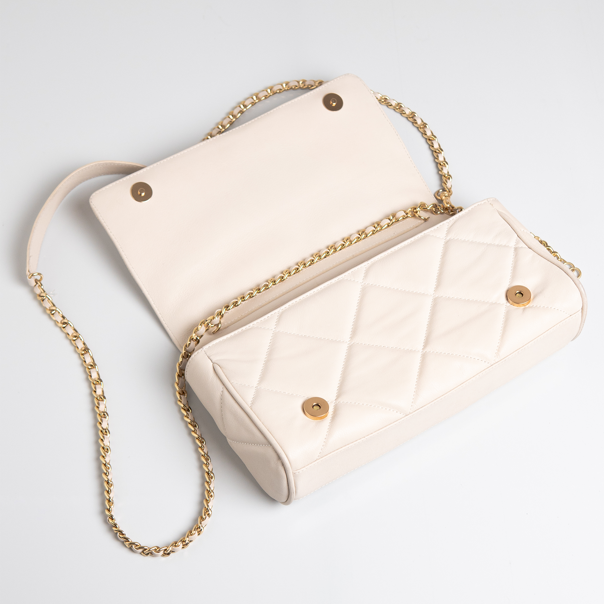 Bolsa Serena em Napa Gaja Off White WOOW