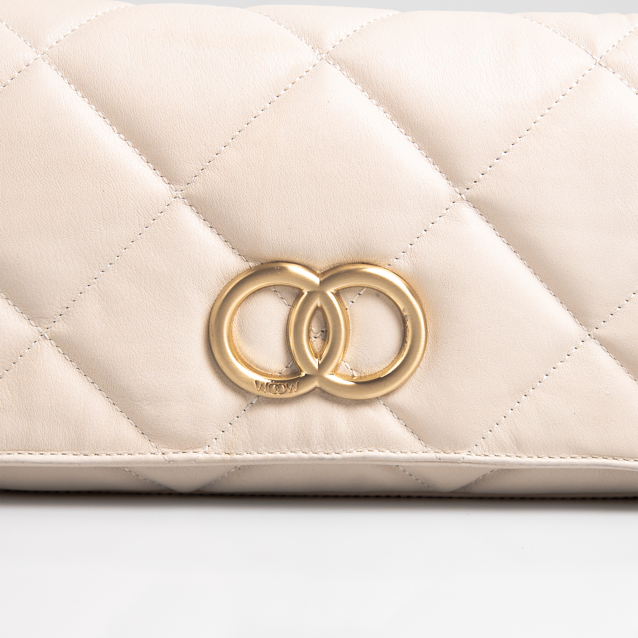 Bolsa Serena em Napa Gaja Off White WOOW