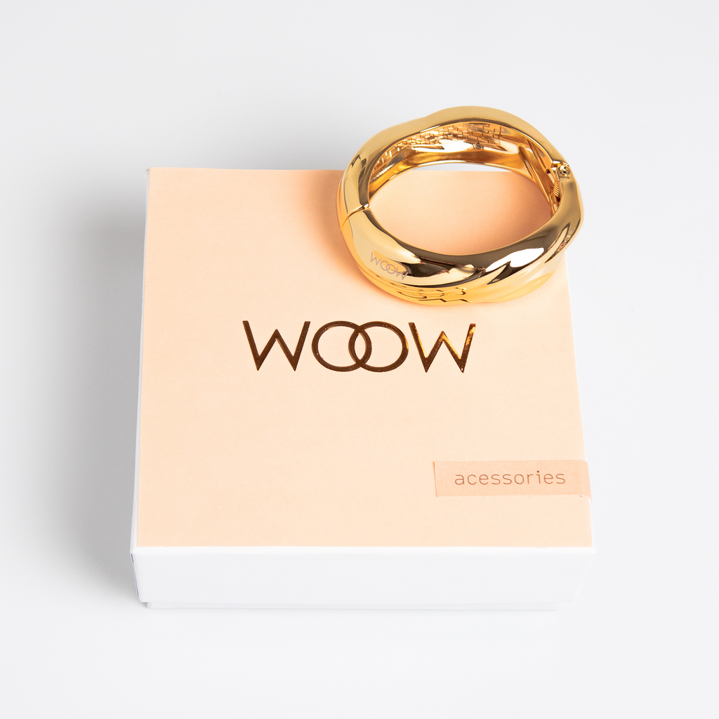 Bracelete Thea Largo Dourado WOOW