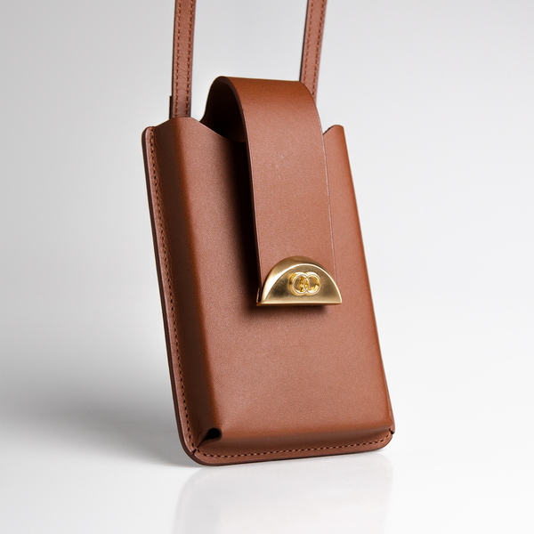 Bolsa porta celular Luiza Couro - Ambar