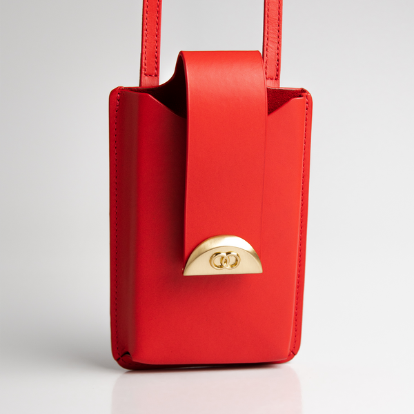 Bolsa porta celular Luiza Couro - Vermelho