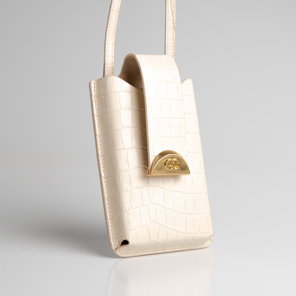 Bolsa porta celular Luiza Couro - Off White