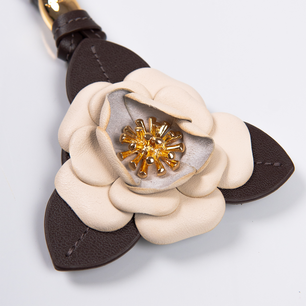 Chaveiro Flor Liz com Espelho Preto/Off White WOOW