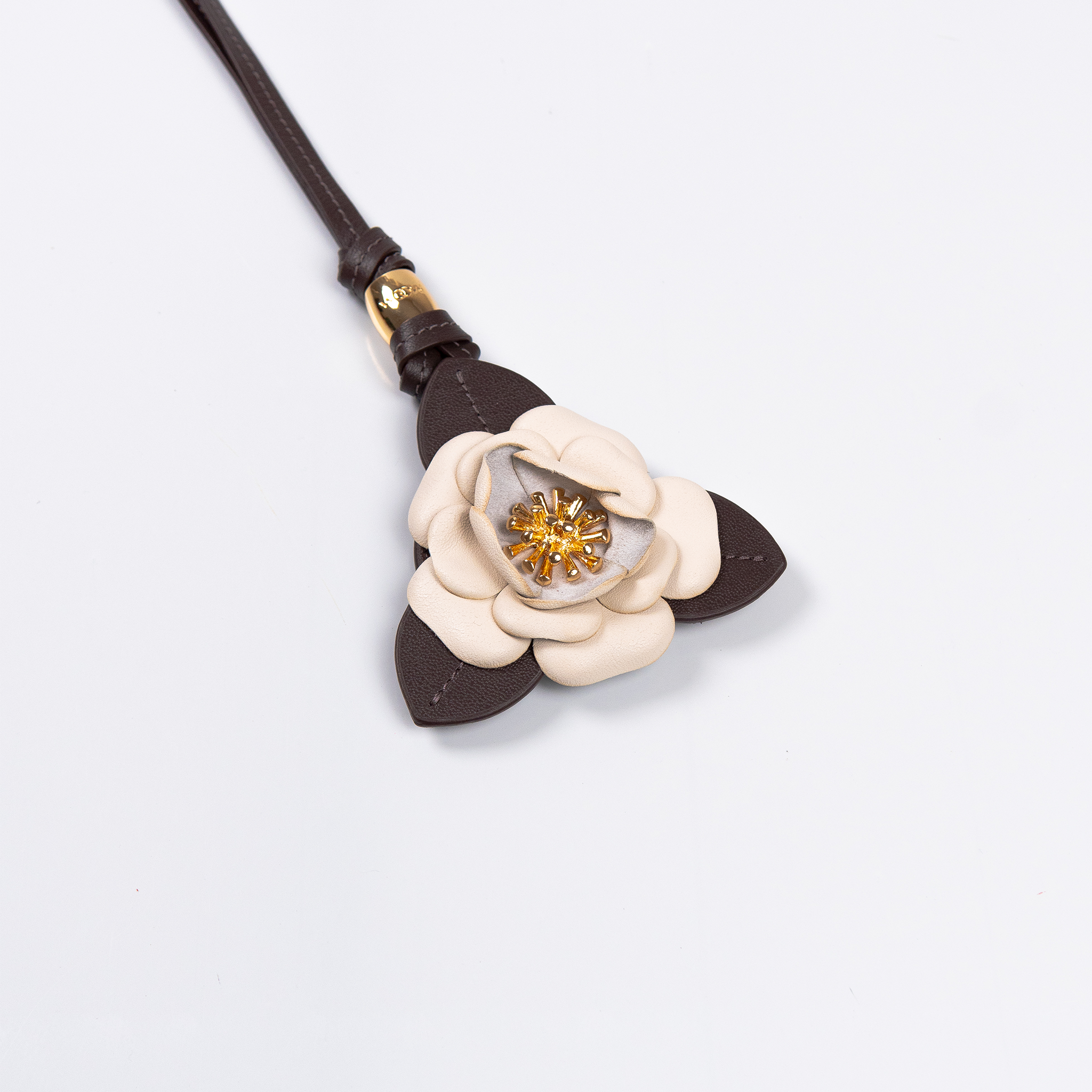Chaveiro Flor Liz com Espelho Preto/Off White WOOW