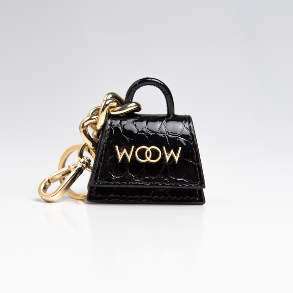 Chaveiro Mini Paty - Preto / Satin Croco