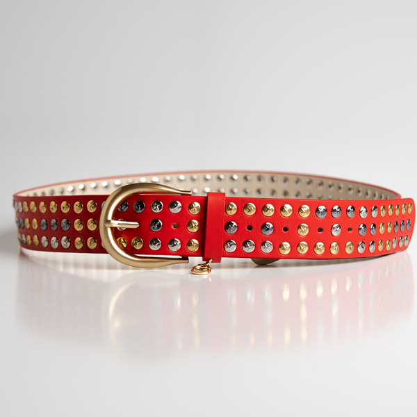 Cinto Betina Tachas Couro - Gloss / PP