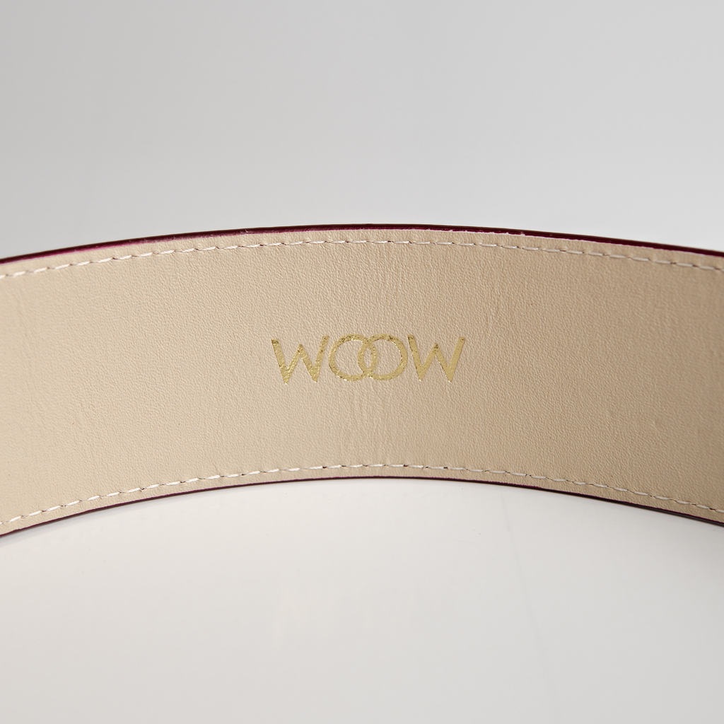 Cinto Djuly couro croco Vinho WOOW