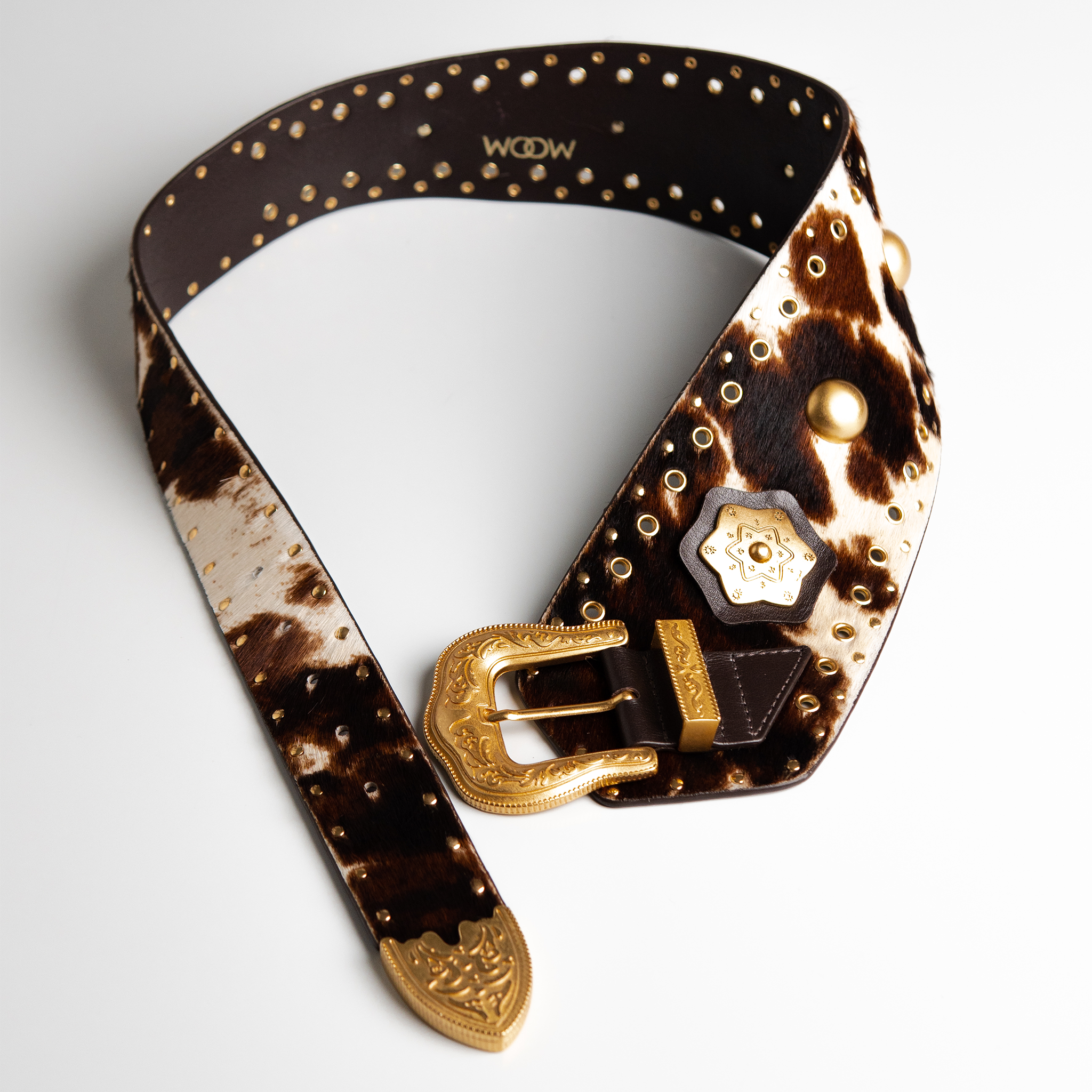 Cinto Taylor Pele de Vaca Café WOOW