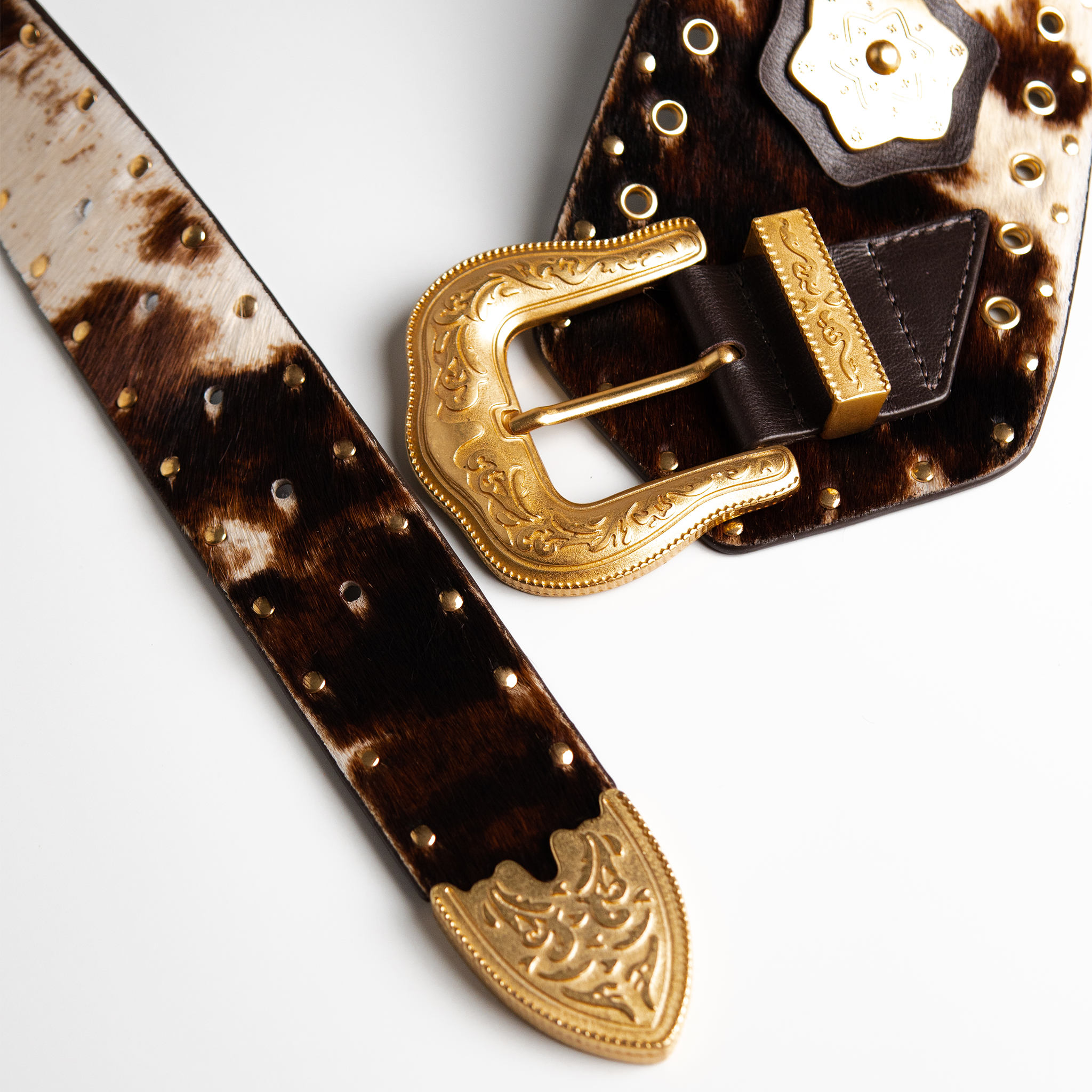 Cinto Taylor Pele de Vaca Café WOOW