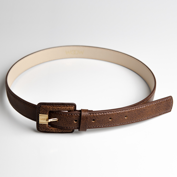 Cinto Eva fivela couro - Tan / PP