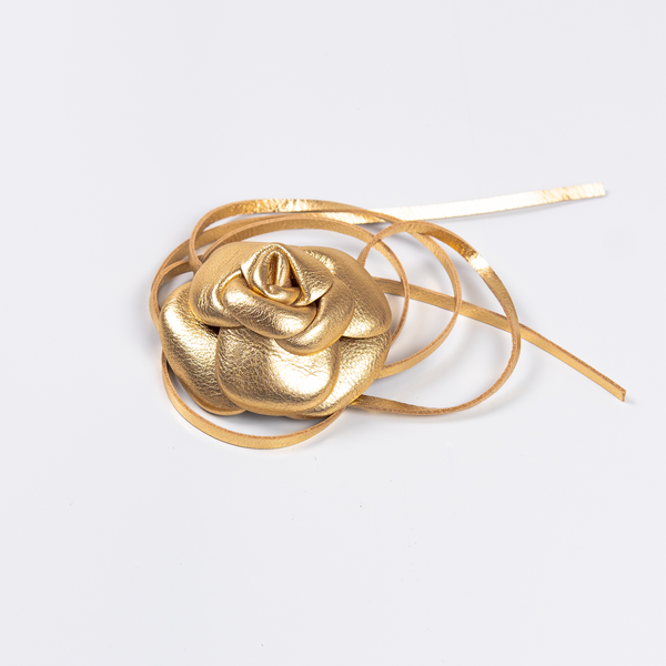 Flor Confidence em Couro - Gold