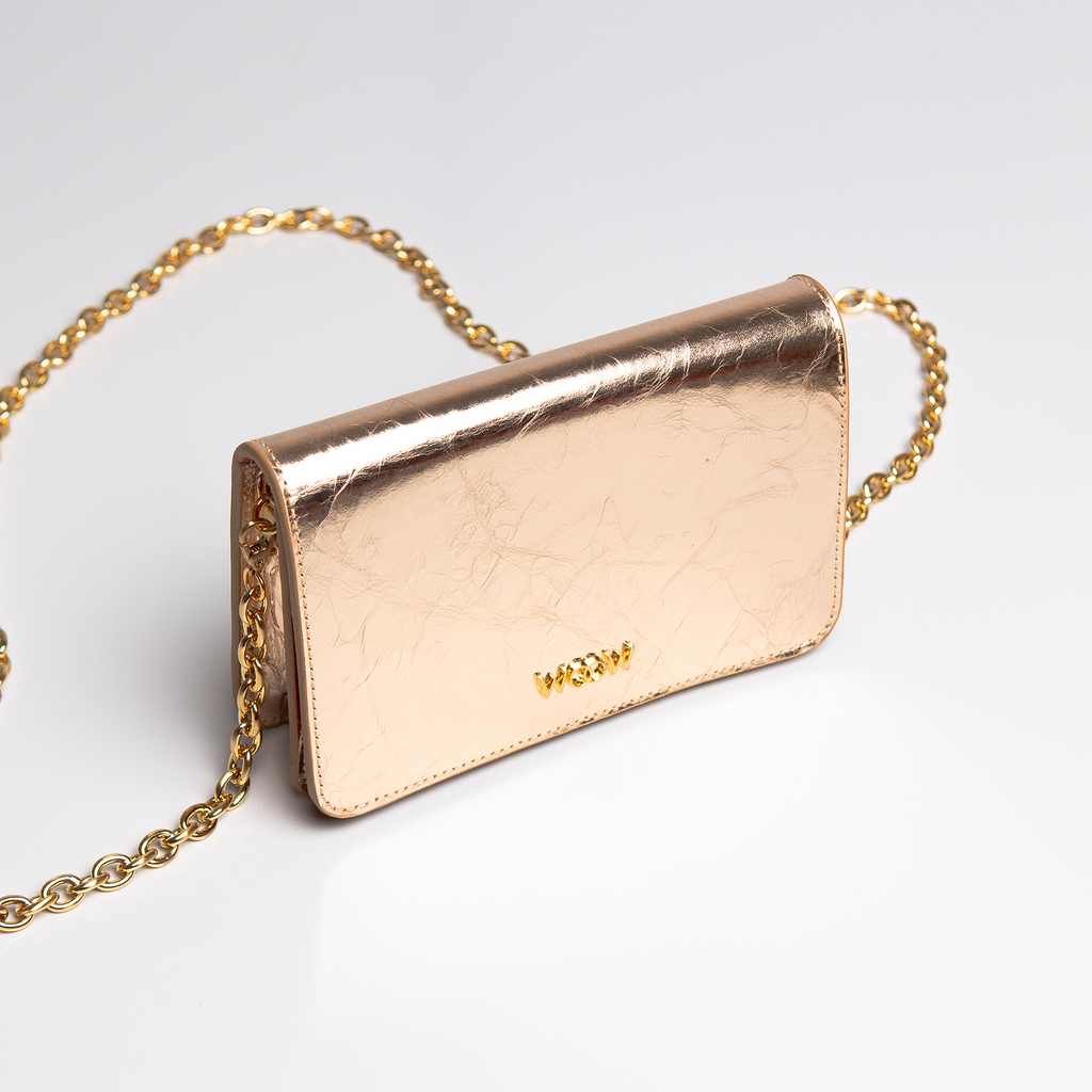 Bolsa mini Aura Couro Champagne WOOW