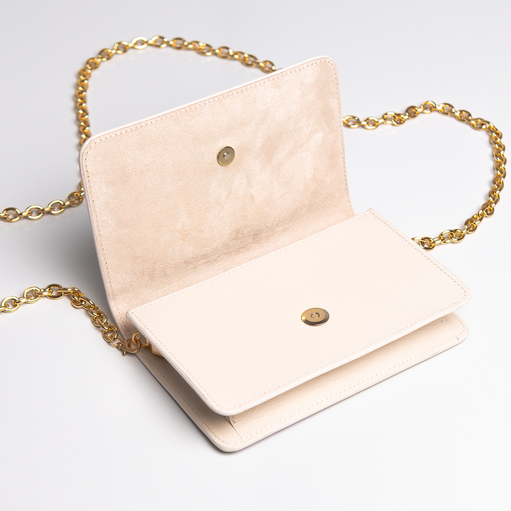 Bolsa mini Aura Couro Off White WOOW