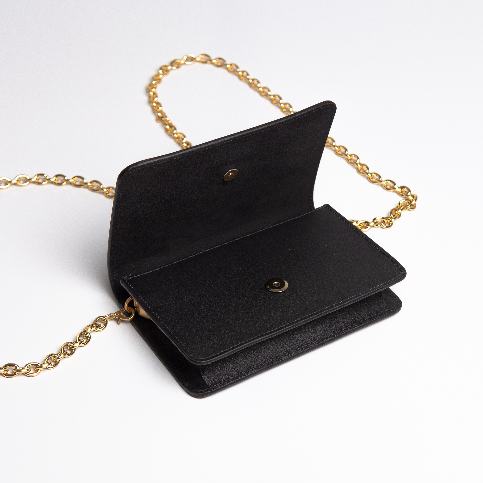 Bolsa mini Aura Couro Preta