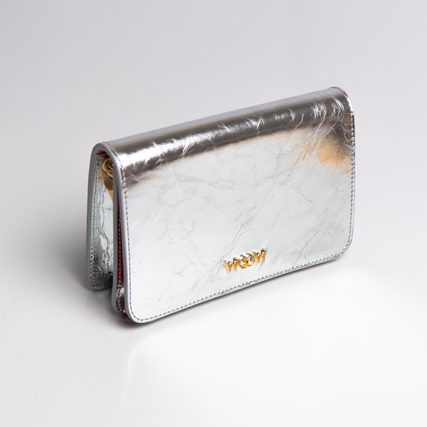 Bolsa Pequena Aura Couro - Silver