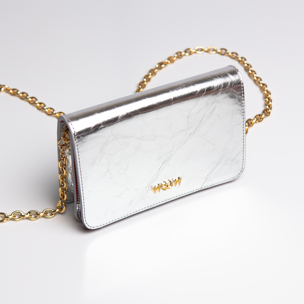 Bolsa mini Aura Couro Silver WOOW