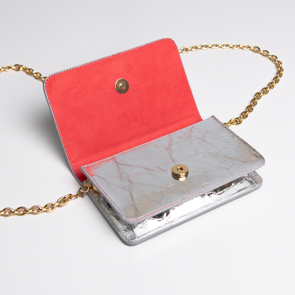 Bolsa mini Aura Couro Silver WOOW