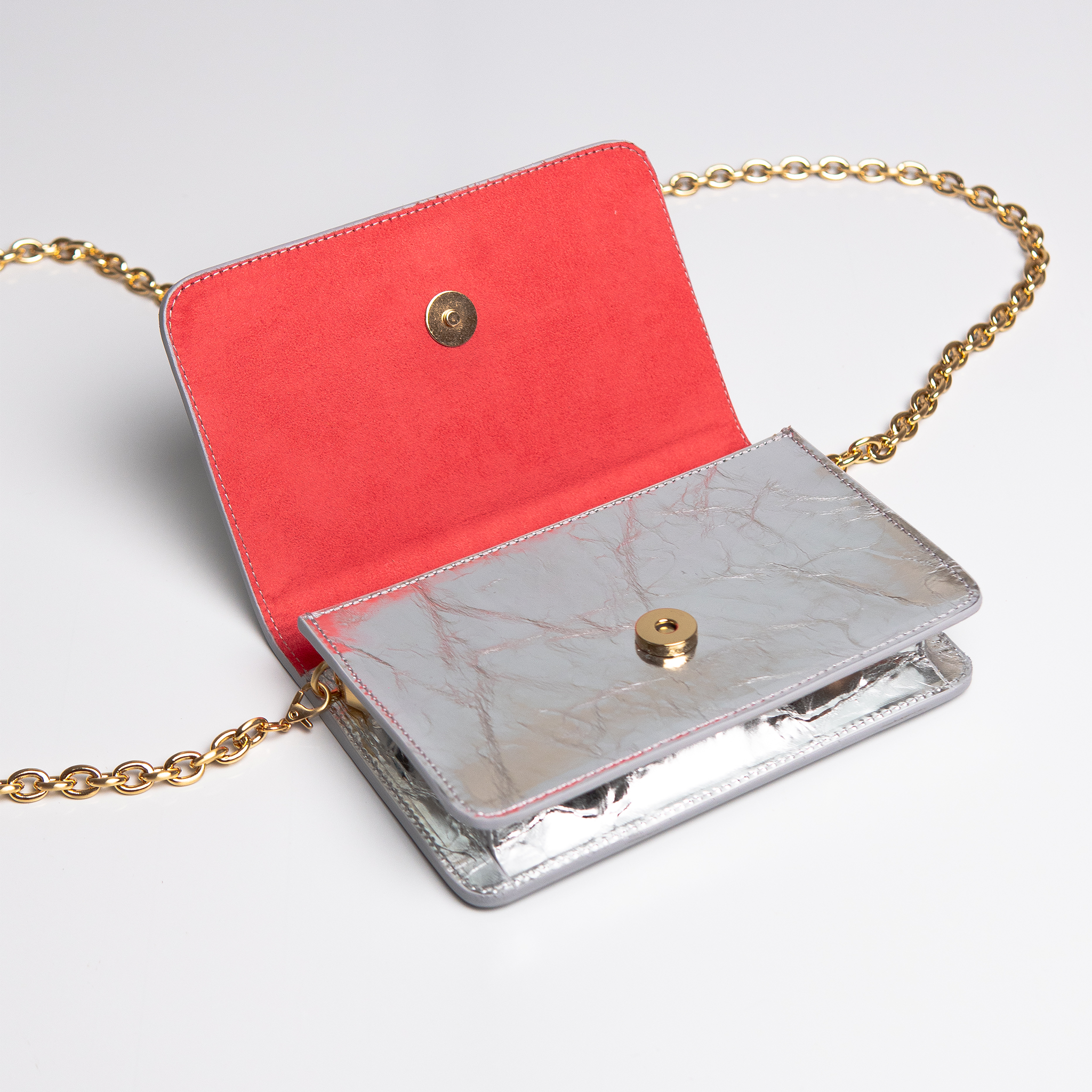 Bolsa mini Aura Couro Silver WOOW