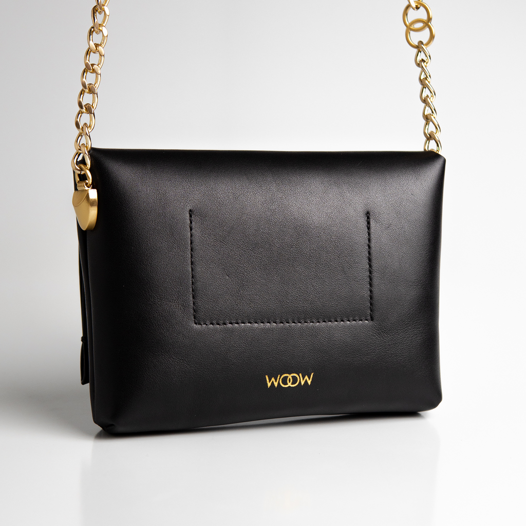 Mini Bag Aya Soft Leather Preta WOOW