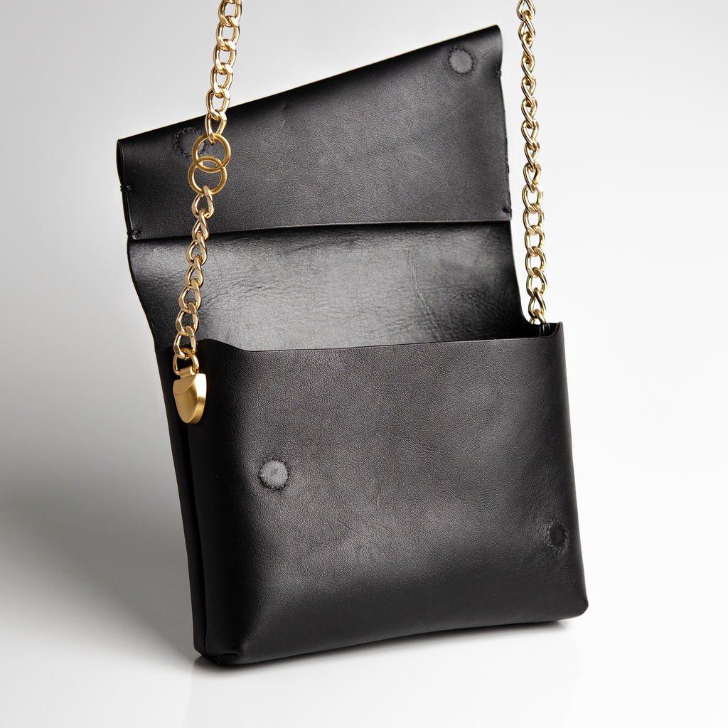 Mini Bag Aya Soft Leather Preta WOOW